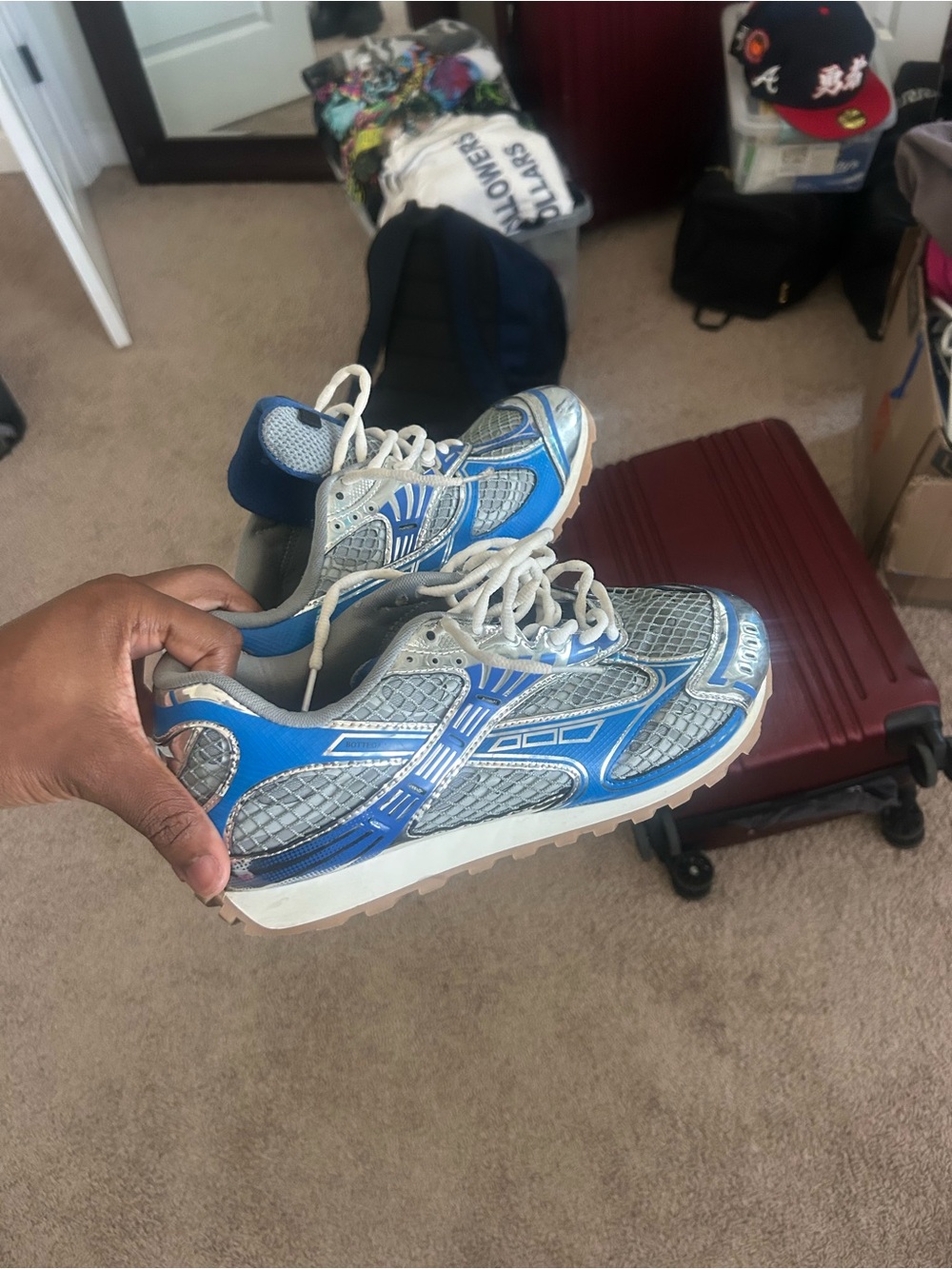Blue and Gray Running Sneakers